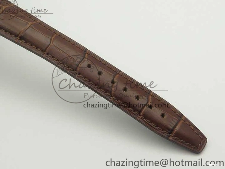 MIROTIME 0305 Portofino Automatic SS TWF 1:1 Best Edition Silver Dial Gold Markers on Brown Leather Strap A Bright 7203